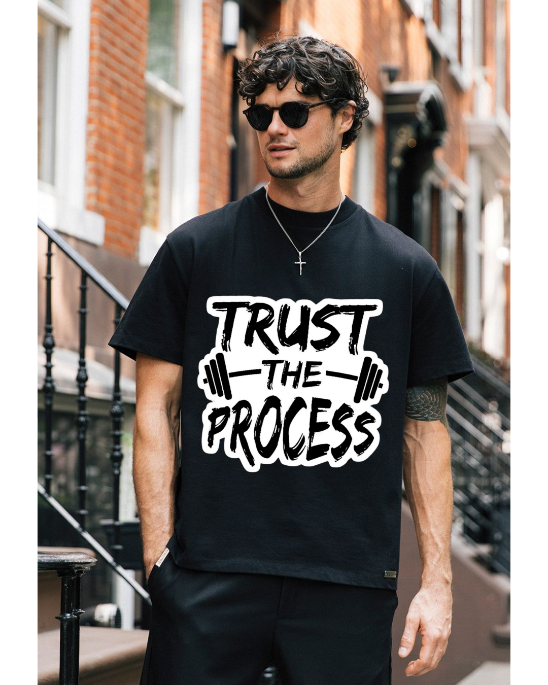 Trust The Process Oversized Tee for Gym Wear