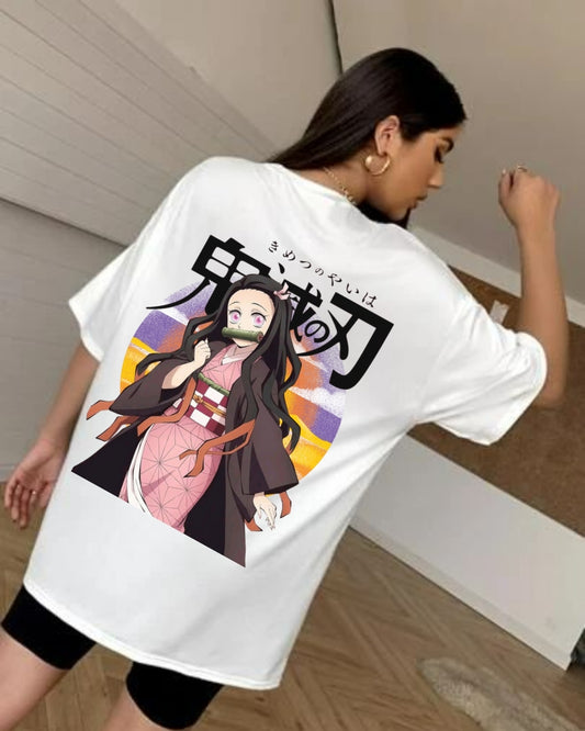Nezuko Anime Oversized Tee – Demon Slayer Edition