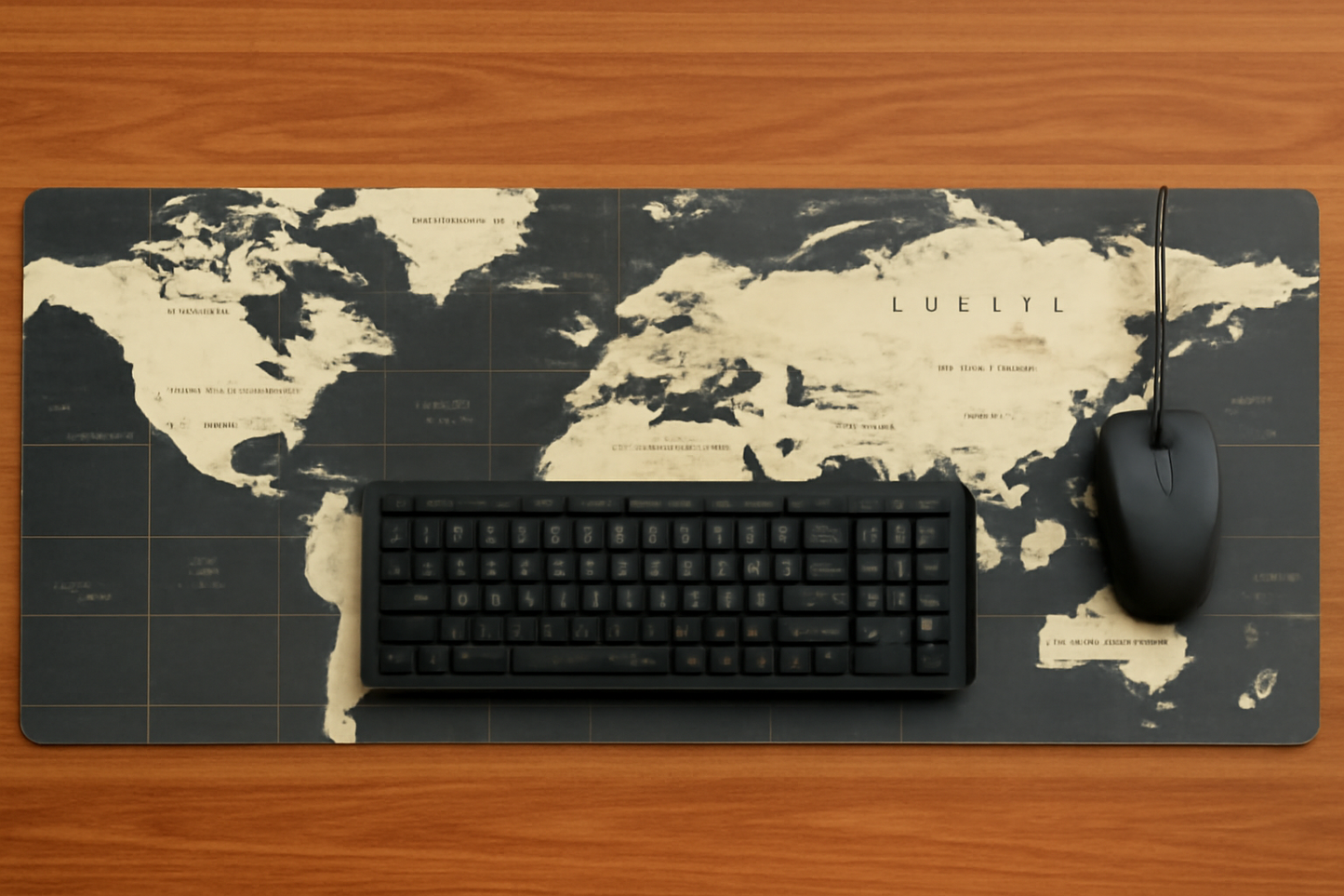 World Map Extended Desk Mat – Premium Gaming & Work Setup