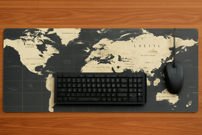 World Map Extended Desk Mat – Premium Gaming & Work Setup